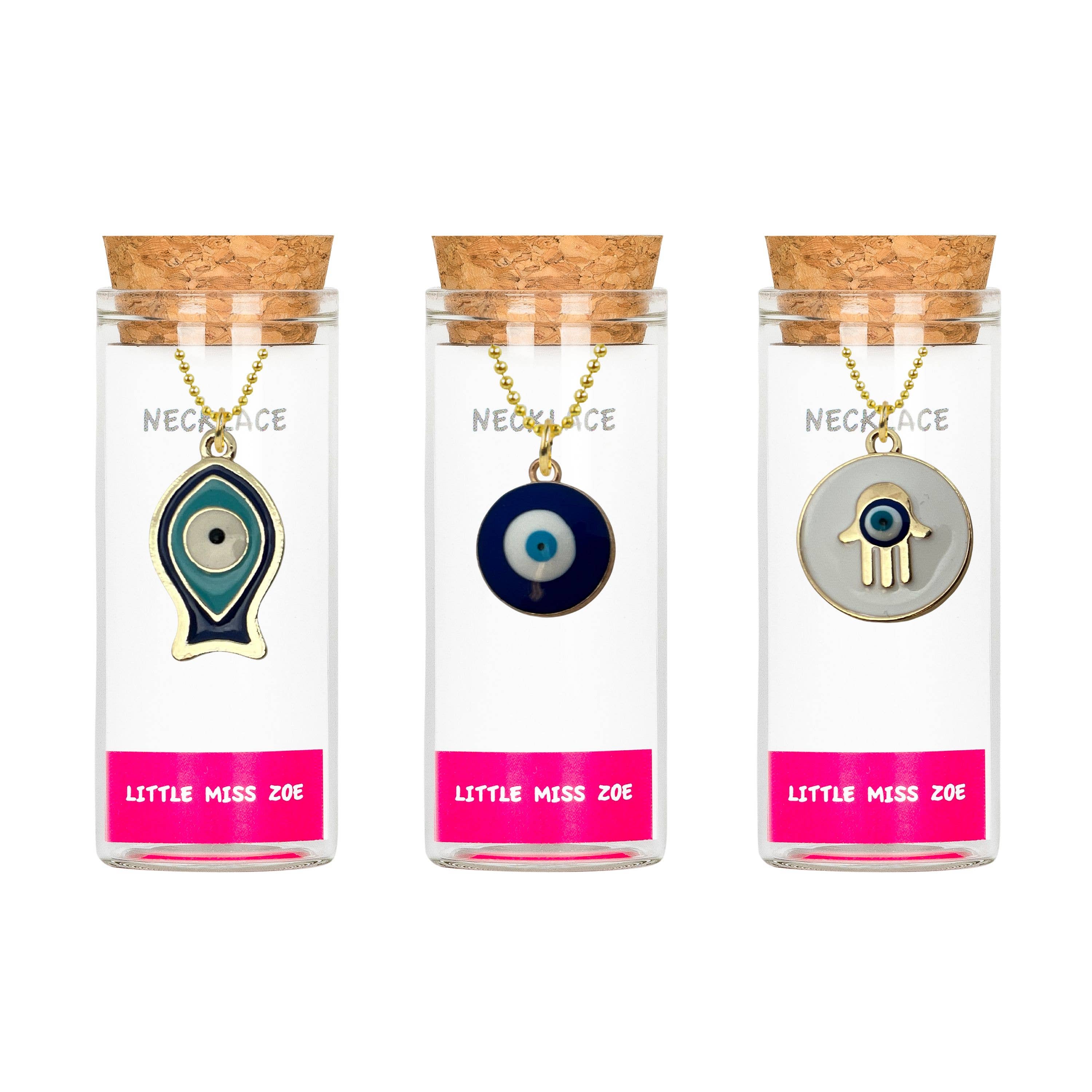Little Miss Zoe - Wholesale Kids Necklace - Kids - Kids Charm Necklace in a glass bottle - Collection Set7