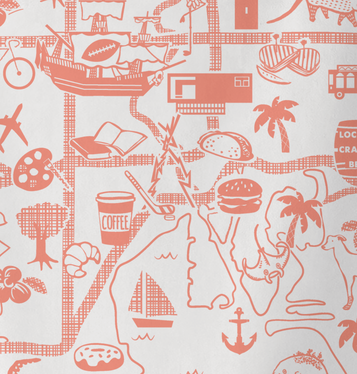 Miss Johnny Squirrel - Wholesale Tea Towel - Tampa Map Tea Towel 2