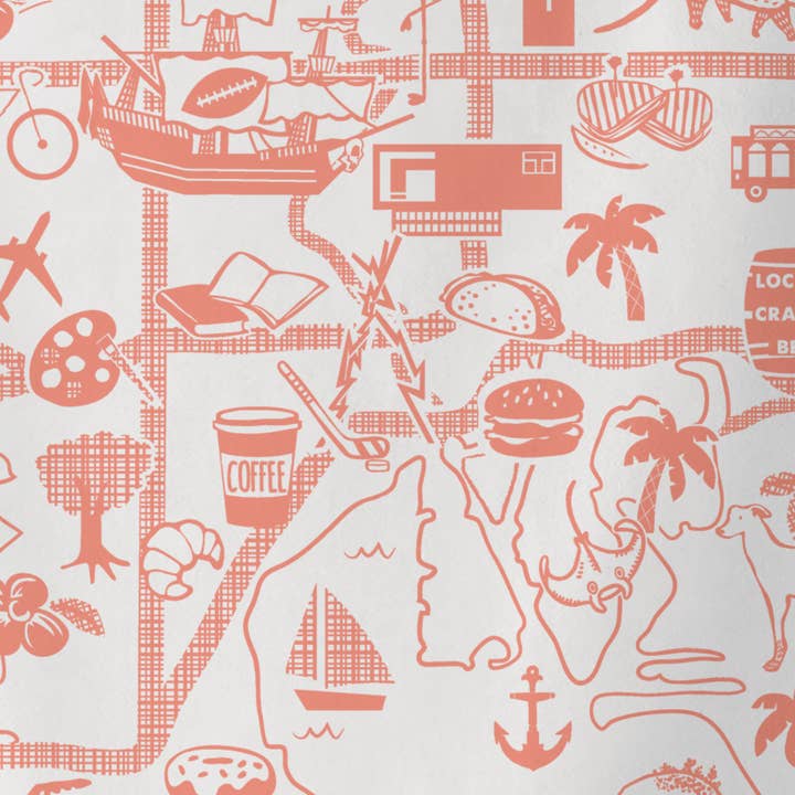 Miss Johnny Squirrel - Wholesale Tea Towel - Tampa Map Tea Towel 2