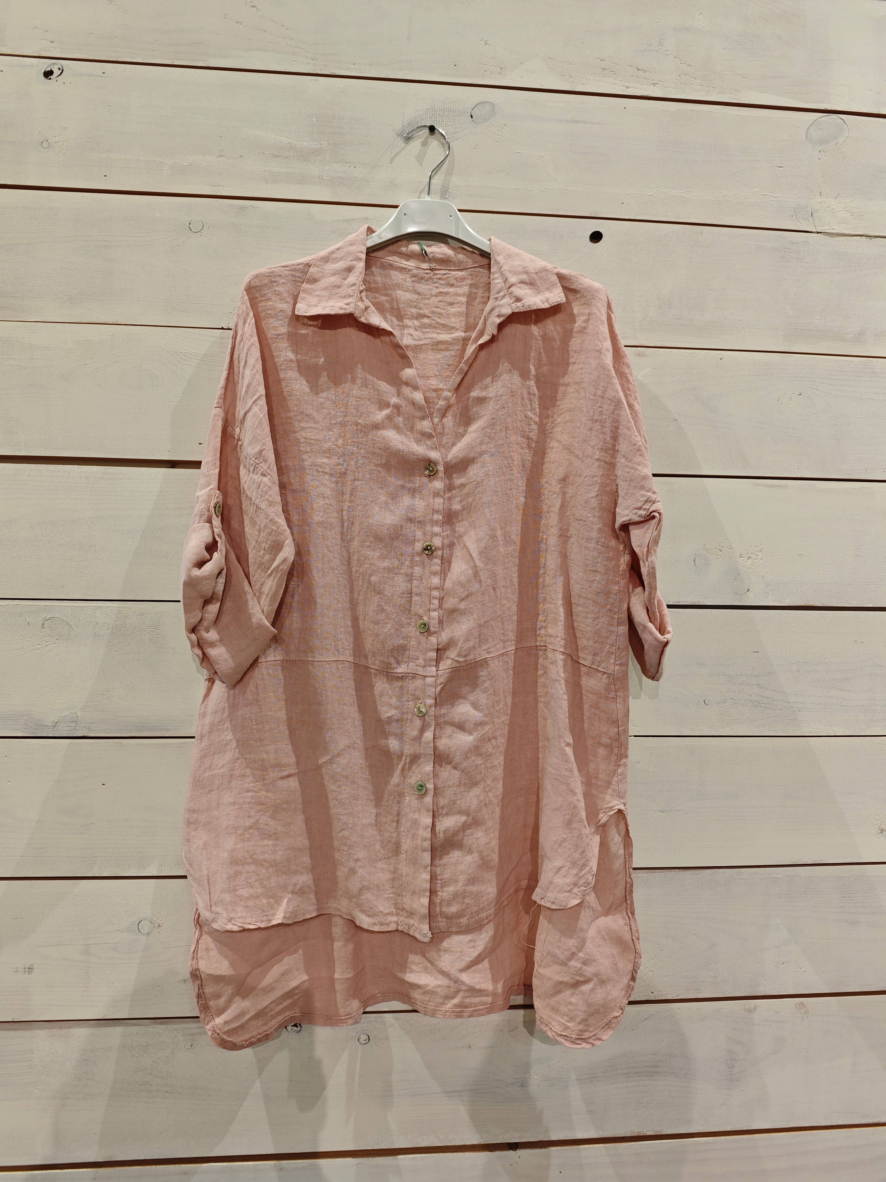 Linos y Textiles - Wholesale Button Down Shirt - Women's - REF 16827 SHORT SLEEVE 100% LINEN SHIRT4