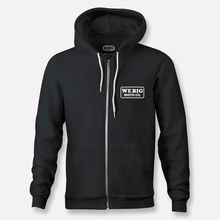 WEBIG MOTO CO ZIP HOODIE BLACK for wholesale by Webig Moto Company