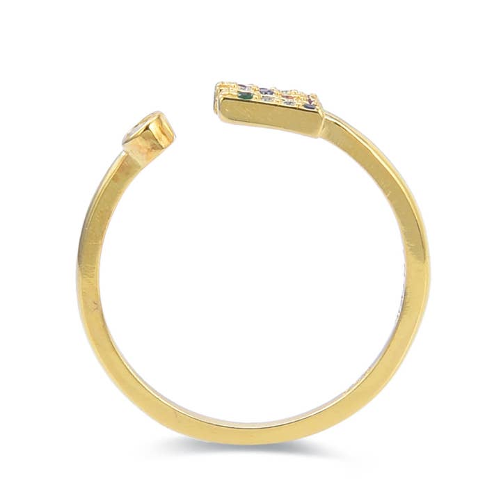 Luxenter - Vendita all'ingrosso Anelli multipietra - Anello Luxenter E Plata de Ley 925 e Circonita Multicolor con finitura in oro giallo 18 carati3