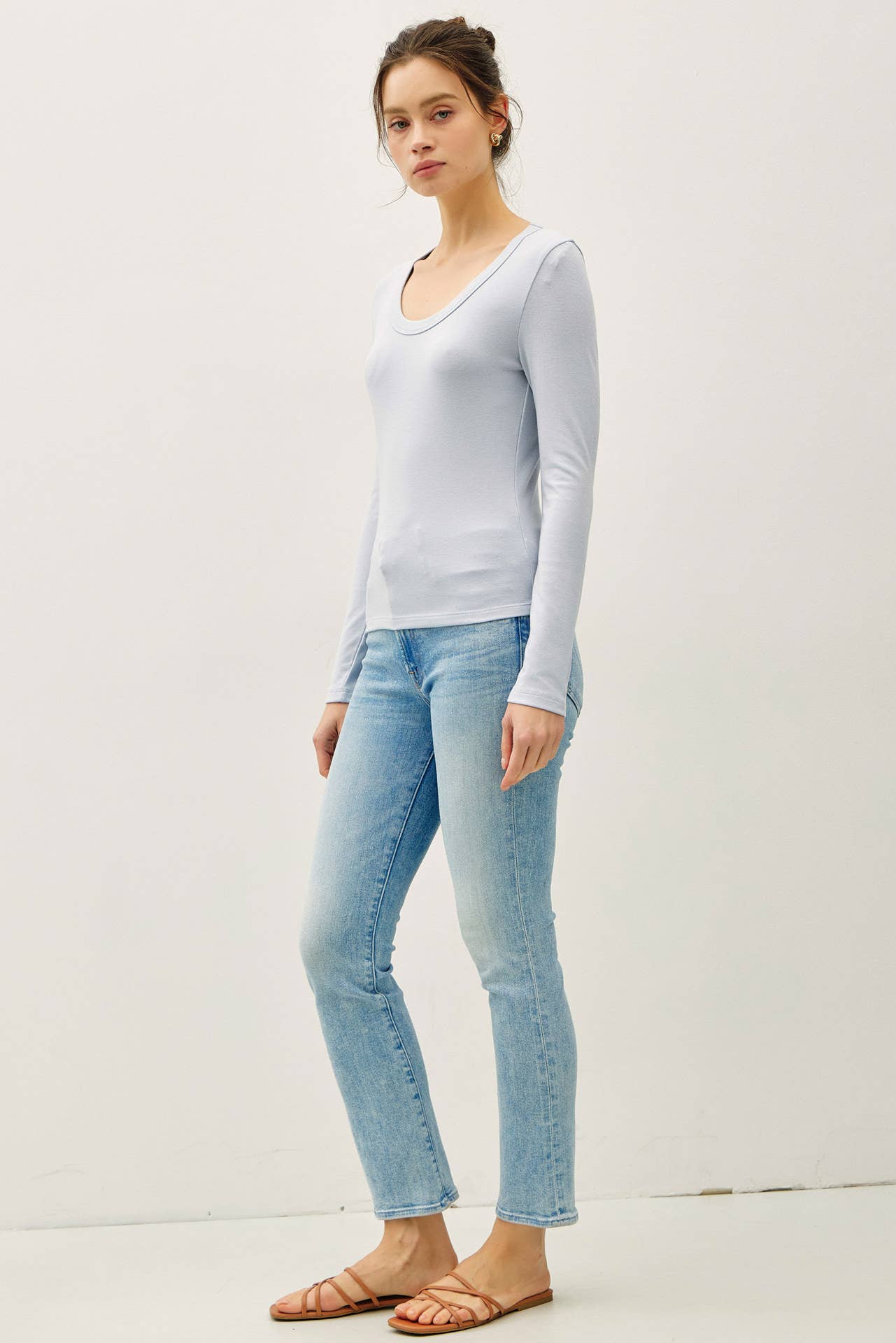 Be Cool - Wholesale Knit Top - Women's - SOFT JERSEY U NECK LONG SLEEVE2