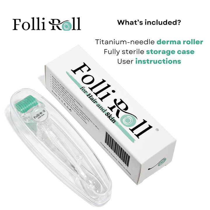 Green FolliRoll Derma Roller - 192 Titanium Microneedles (0.30mm) for wholesale on Faire6