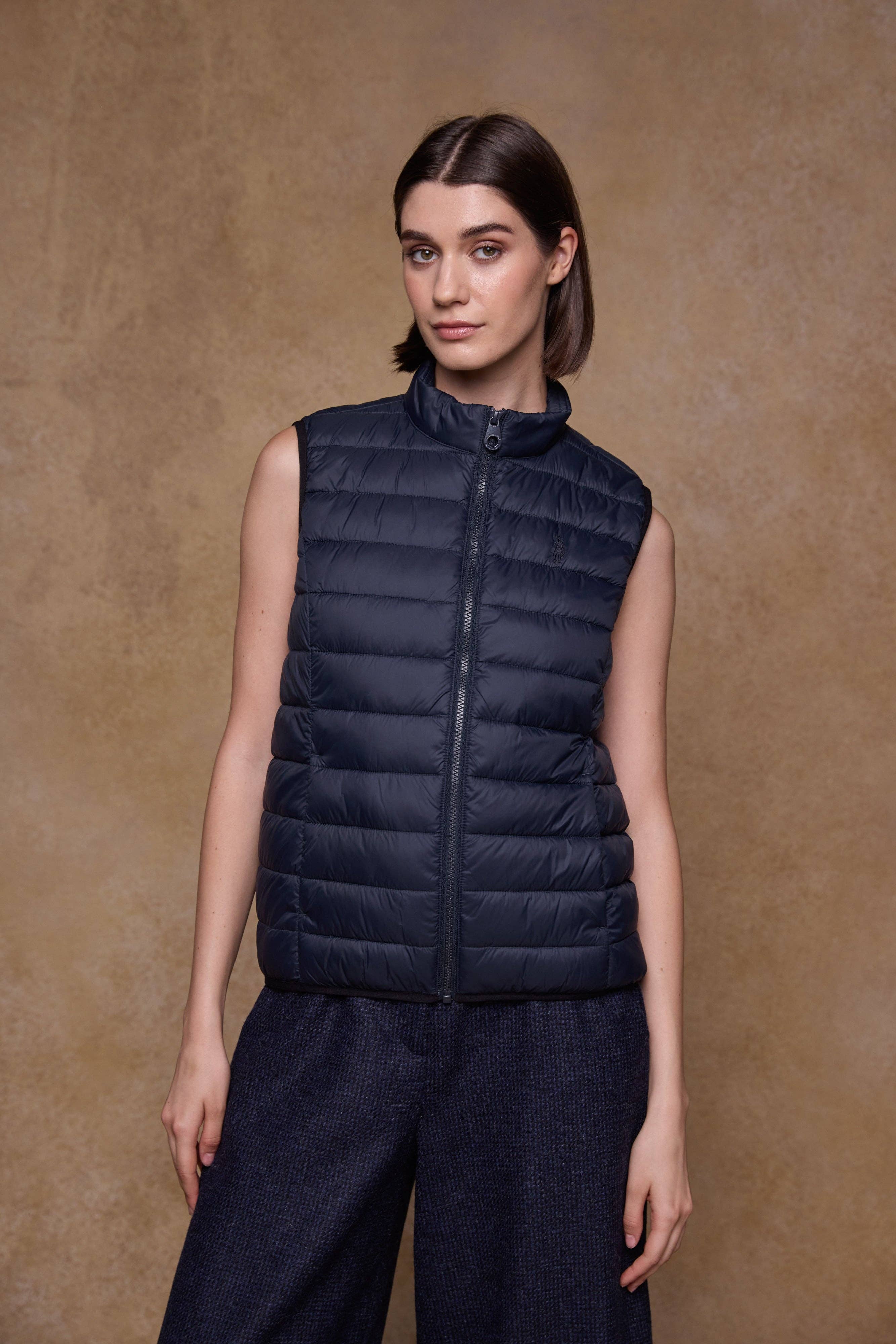 Jack Murphy Clothing - Wholesale Outerwear Vest - Women's - Leah Puffa Gilet - Navy1