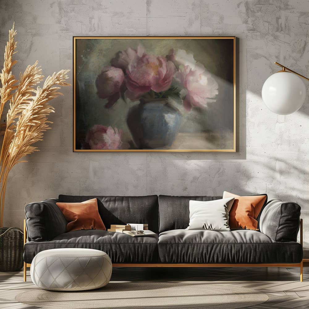 Ready2hangart, Inc. - Wholesale Art Print - "Pivoines En Rose" Framed Textured Wall Art4