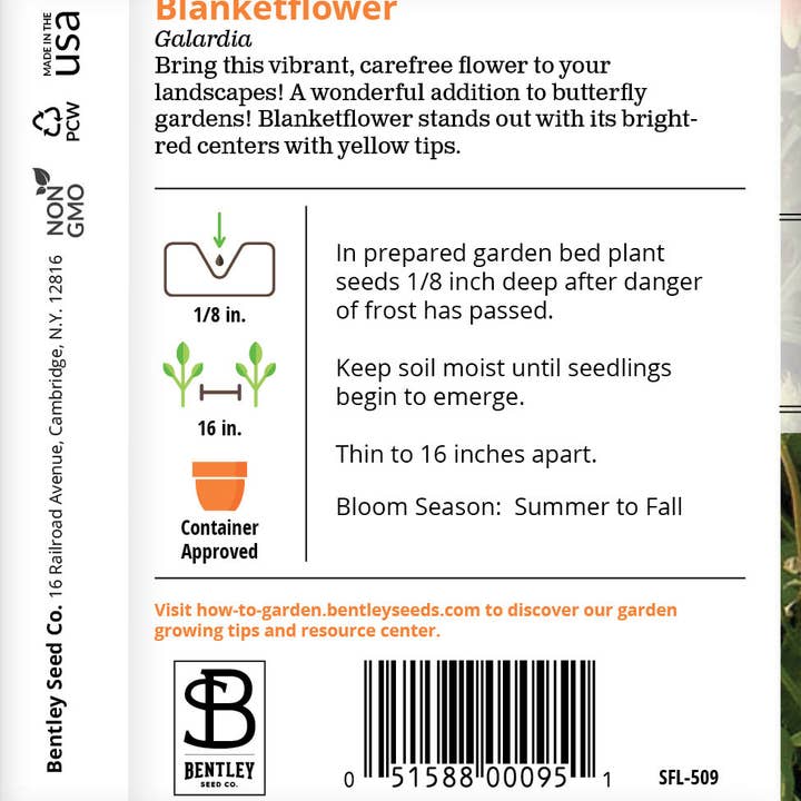 Bentley Seed Co. - Wholesale Plant Seeds - Blanketflower Seed Packets1