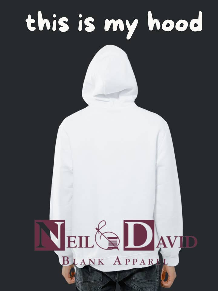 White Fleece Lined Pullover Hoodie Sweatshirt Unisex - Open Sizing for wholesale on Faire