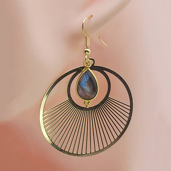 Pendiente Rhama labradorita para venta al por mayor de Moira Bijoux Creation