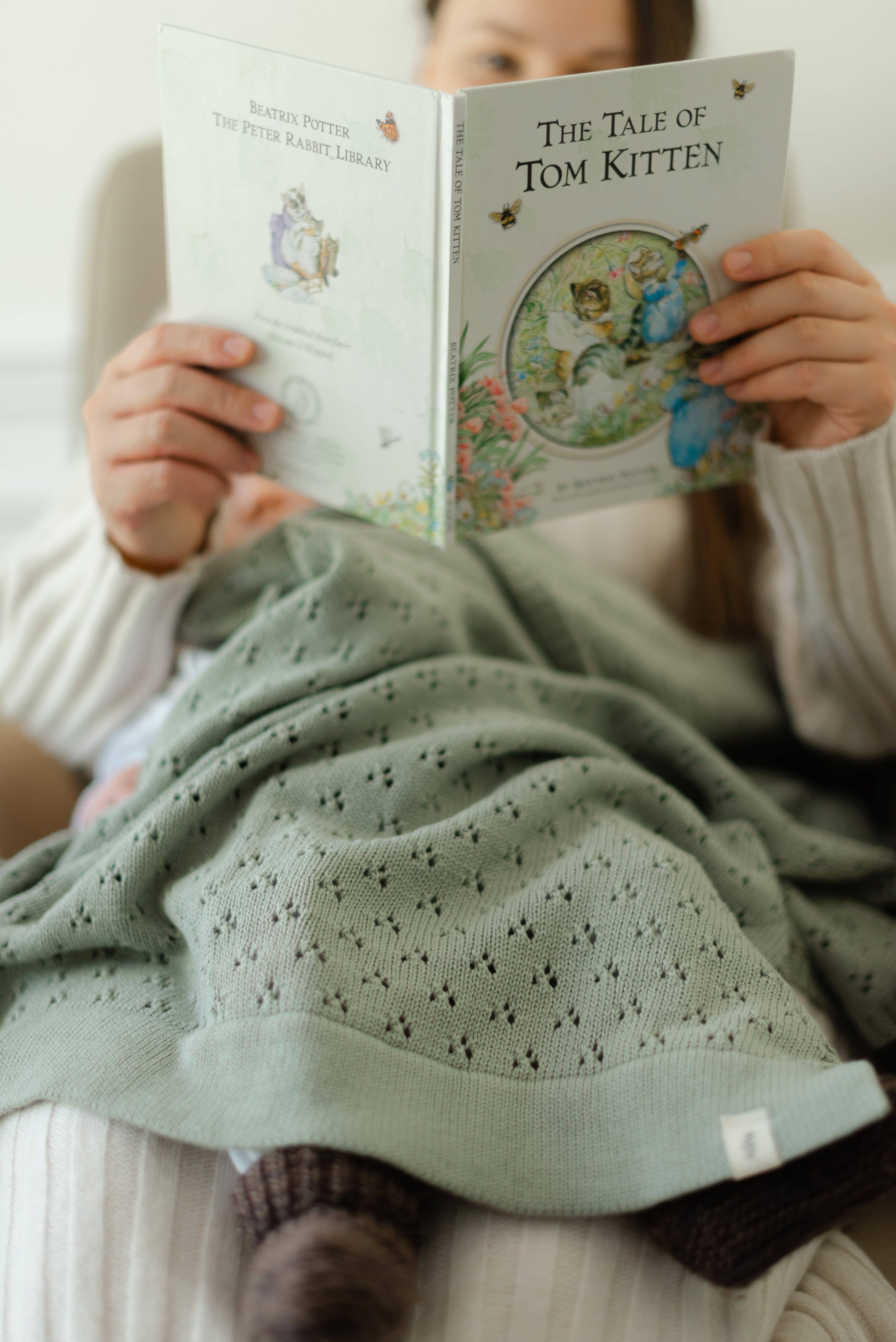 Little Mae and Co - Wholesale Bedding Blanket - Kids & Baby - Mint Pointelle Knit Blanket1