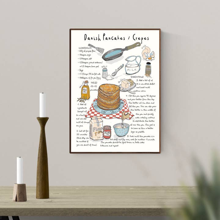 Mouse and Pen Illustration ApS - Wholesale Poster - Danish pancakes A4 poster3