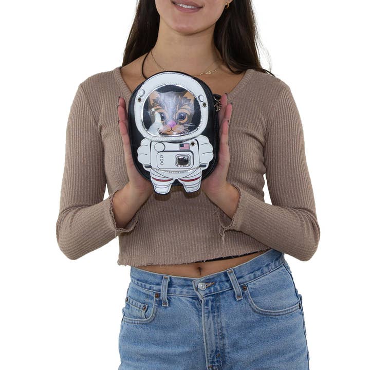 COMECO INC - Wholesale Crossbody Bag - Women's - Astronaut Cat Shoulder Crossbody Bag in Vinyl Material2