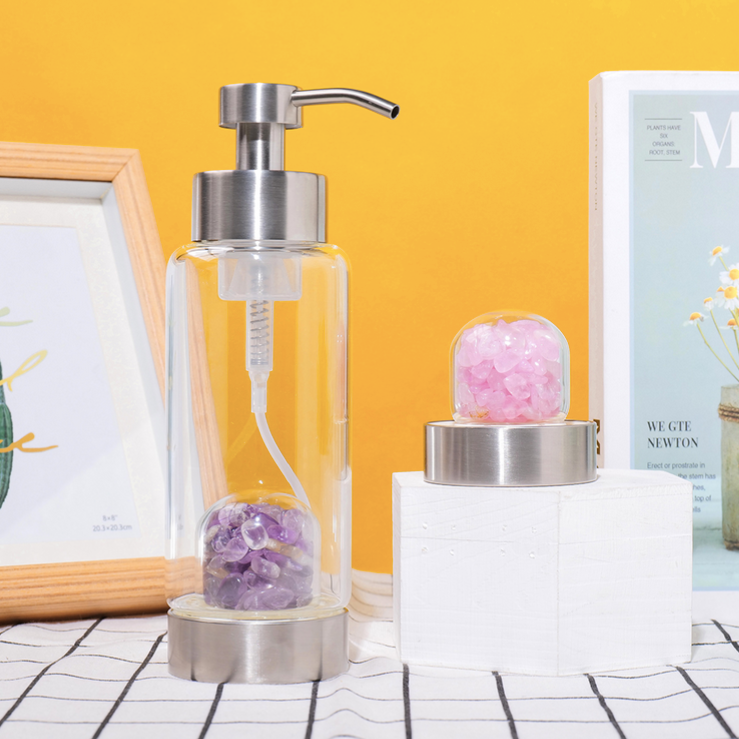 Crystolver (We Cover All Import Fees) - Wholesale Soap Dispenser - Natural Crystal Glass Bottle for Shampoo8