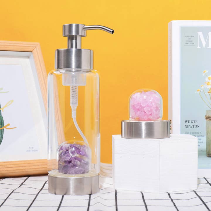 Crystolver (We Cover All Import Fees) - Wholesale Soap dispenser - Natural Crystal Glass Bottle for Shampoo8