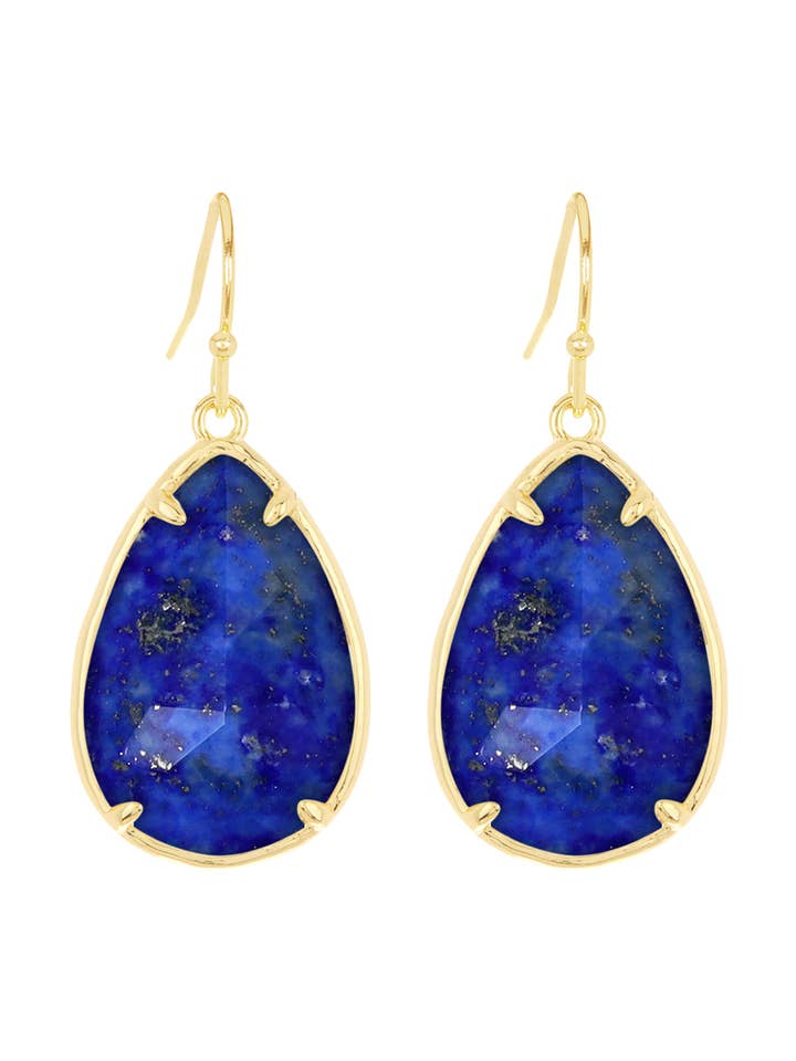 Lapis Pear Cut Earrings - GF for wholesale by Zoey Simmons