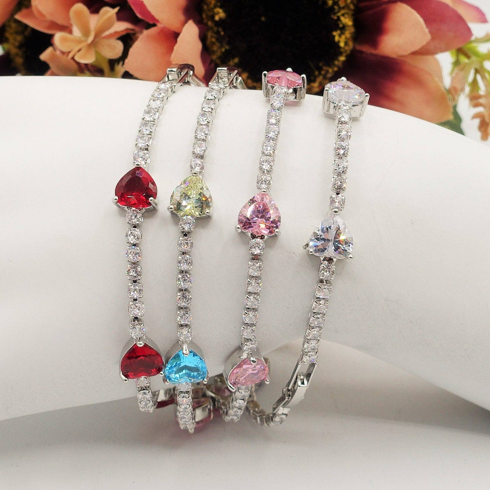 Daemon srls - Wholesale Tennis Bracelet - CORINNE - bracciale tennis cuori alternati con cubic zirconia11