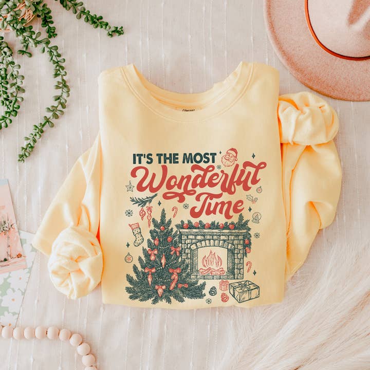 It's The Most Wonderful Time Holiday Christmas Sweatshirt for wholesale by Verita Culture