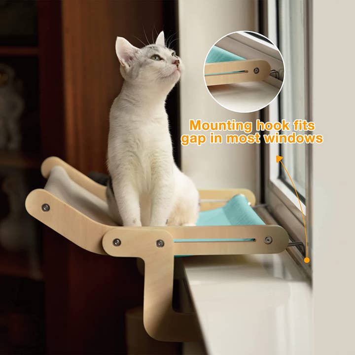 Robud & Mewoofun Official Store - Wholesale Pet Bed - Cat/Dog - Mewoofun Cat Pet Window Wooden Component Bed Hanging Cotton29