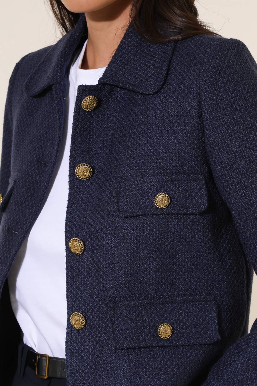 Attentif Paris - Wholesale Jacket - Women's - Straight cut plain tweed jacket14