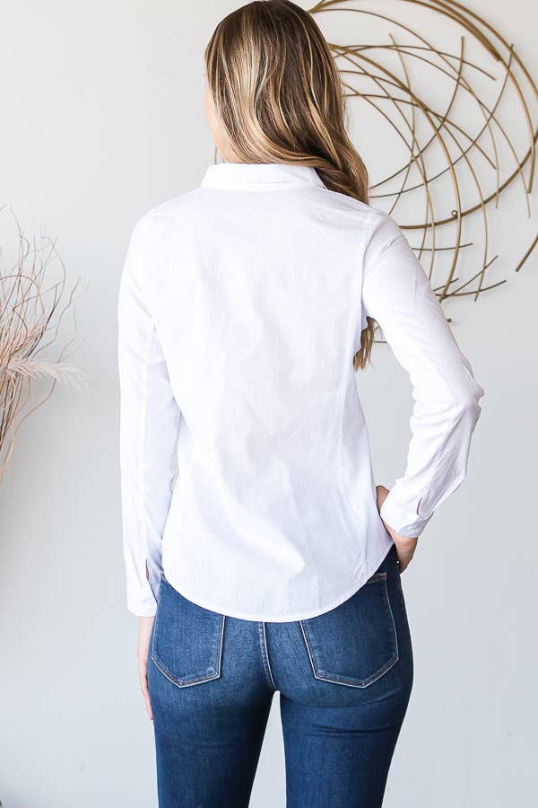 HEIMISH - Wholesale Button Down Shirt - Women's - KT083-2 LONGSLEEVE COLLAR SHIRT FRONT BUTTON CLOSURE7