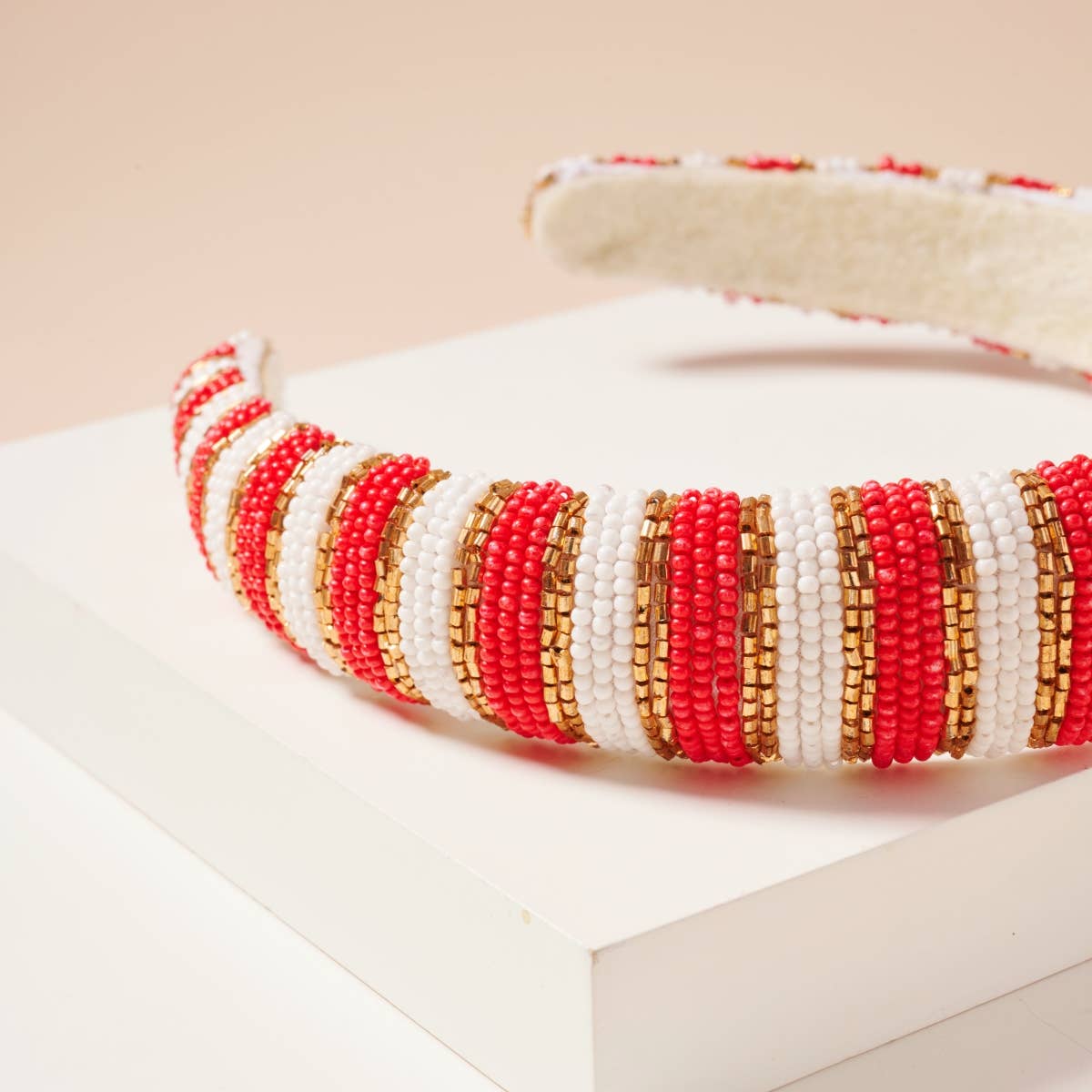 Frem - Wholesale Fashion Headband - Women's - Game Day Color Block Seed Bead Headband33