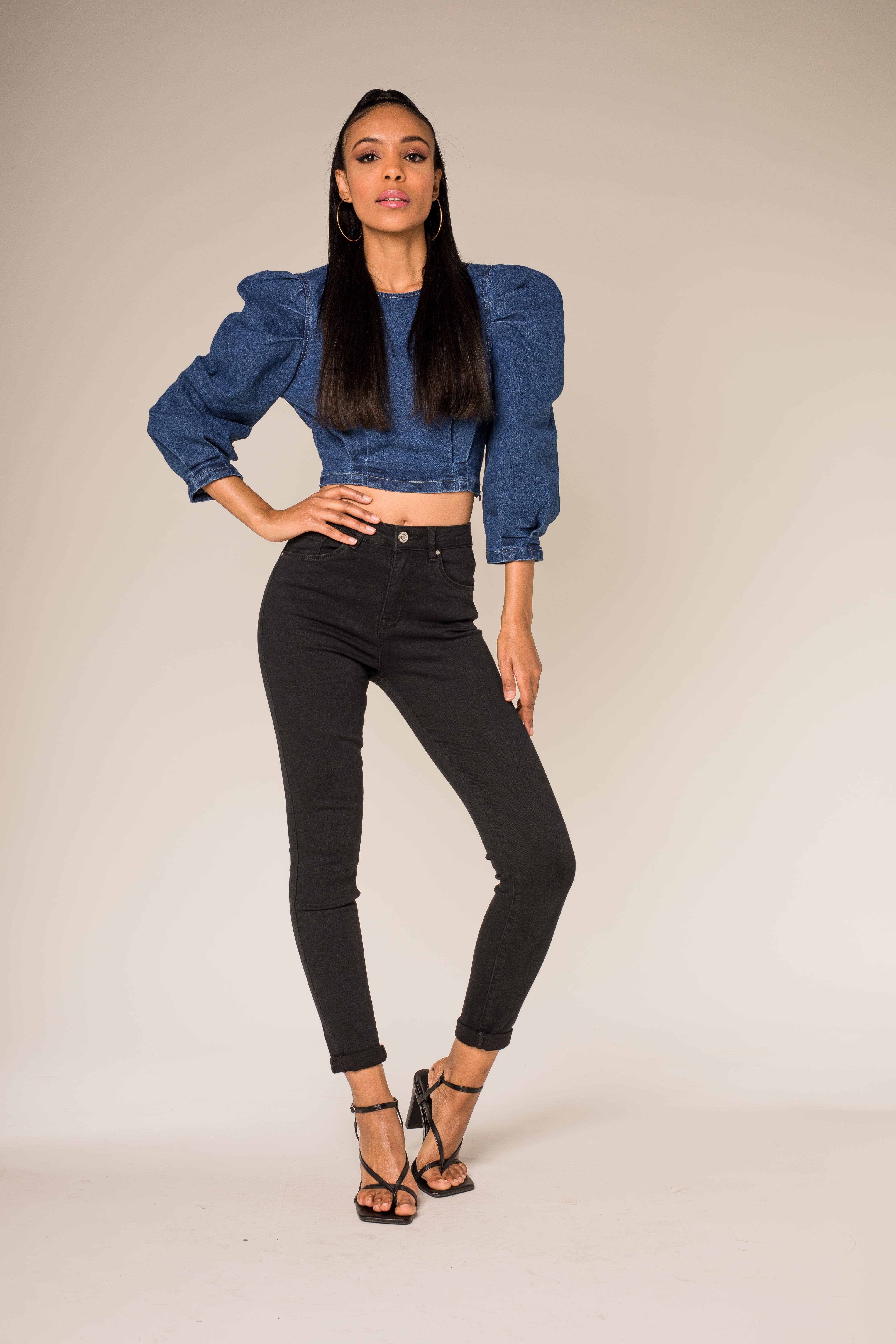 Nina Carter – Engroshandel Jeans - Dame – P078 stretch skinny bukser med høj talje12