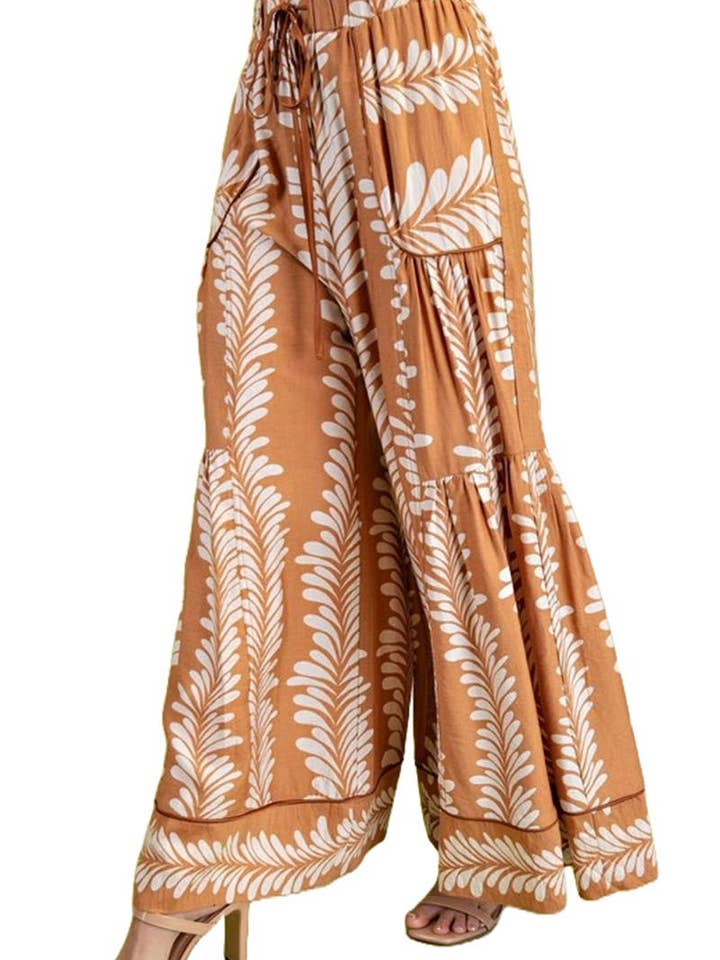 Printed Voluminous Wide Leg Pants for wholesale by Vanilla Monkey