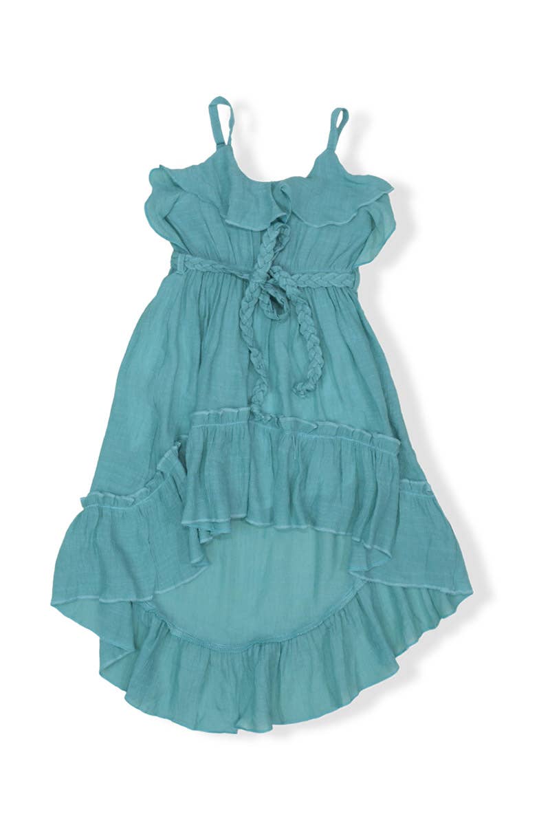 SISSYMINI - Vente Robe – enfant - Robe Hi-Lo en mousseline de coton doux BEACH BEAUTY à volants | LL3020