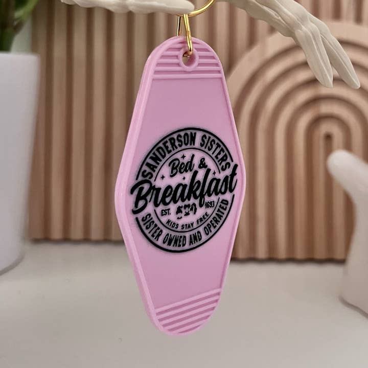 Hocus Pocus Bed & Breakfast Motel Keychain for wholesale by Glitter Paper Scissors