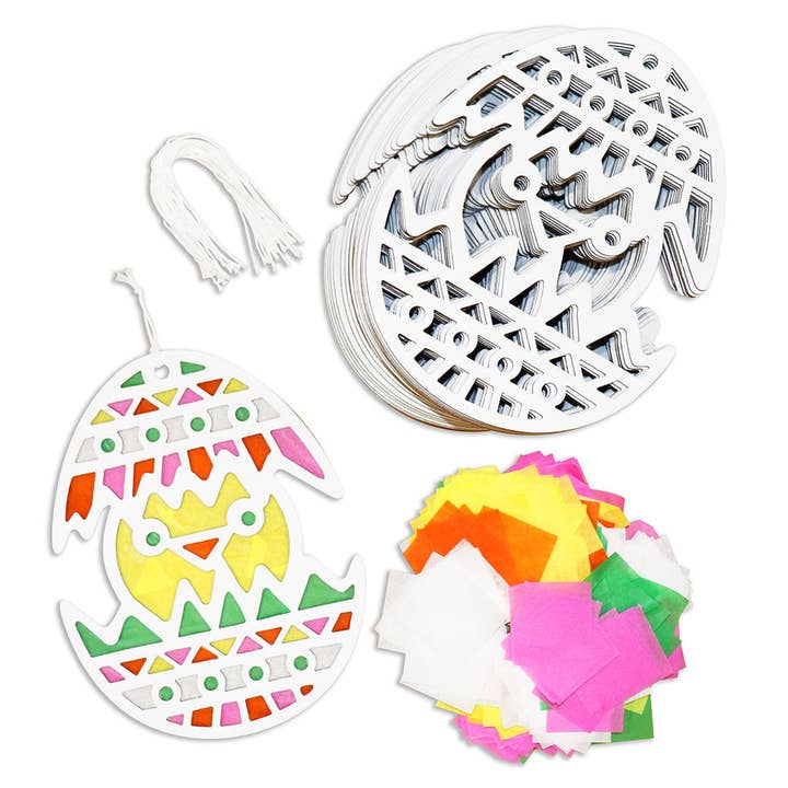 Kipp Brothers - Wholesale DIY Craft Kit - DIY Tissue Paper Easter Egg Suncatcher Set