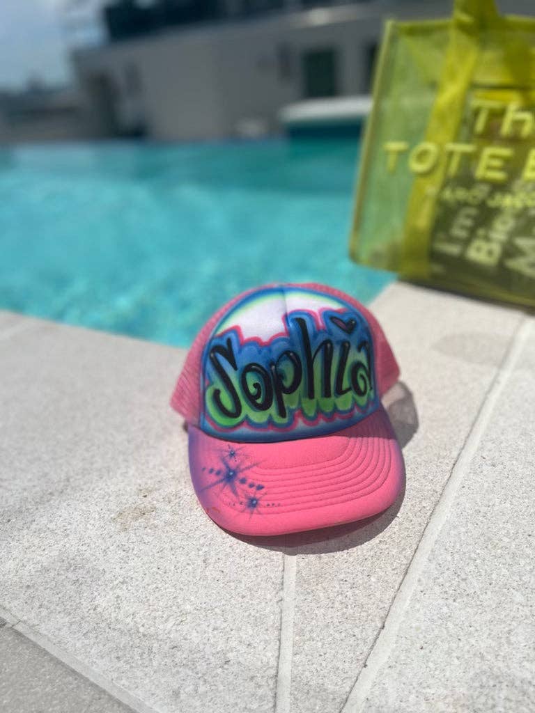 Galveston Airbrush - Wholesale Hat Accessory - Women's - Custom Airbrush TRUCKER HAT3