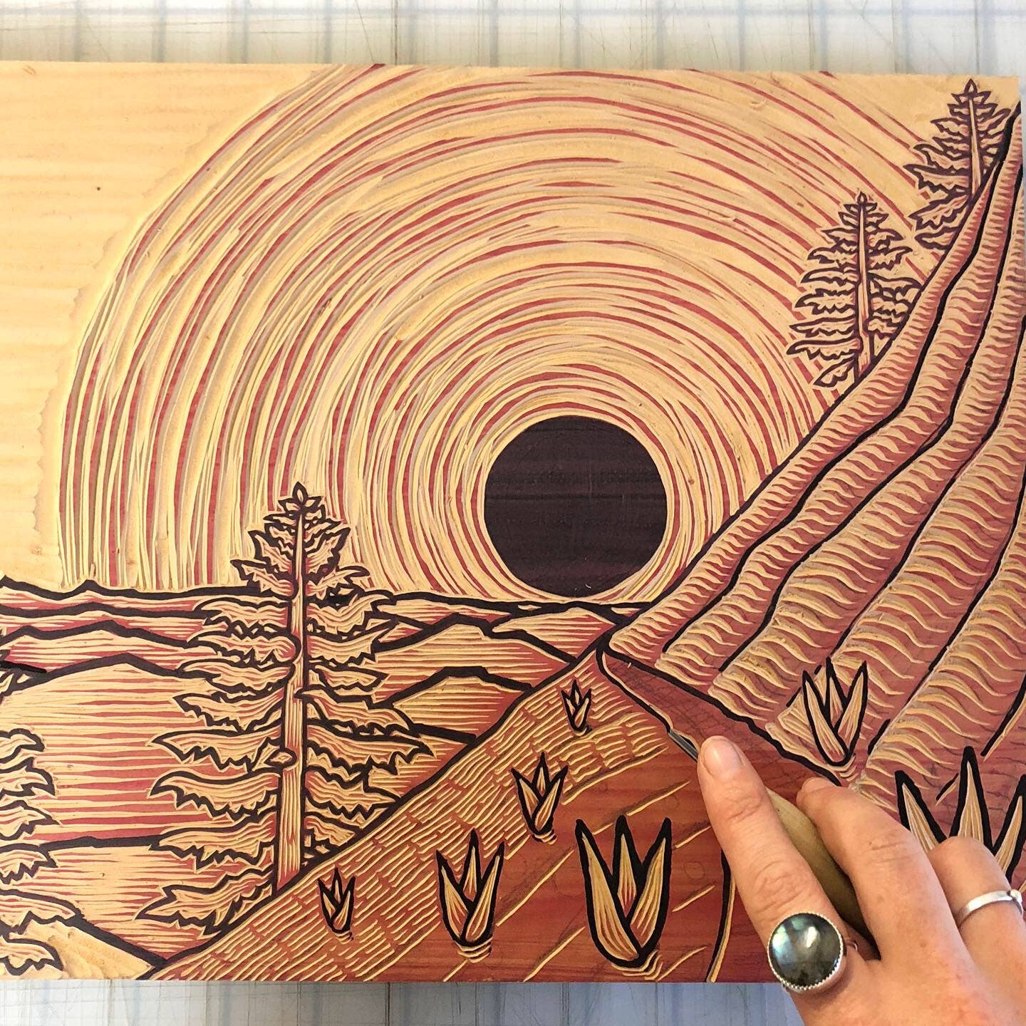 Lake Effect Press - Wholesale Art Print - The Golden Hour (Linocut)4