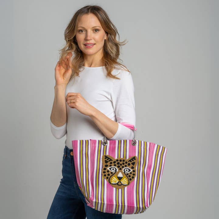 Sacos de Compras com Risca de Giz por atacado de Earth Squared