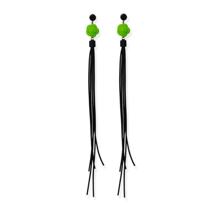 Frank Ideas - Wholesale Dangle Earrings - long, dangle earrings, arthouse fashion, Flower earrings3