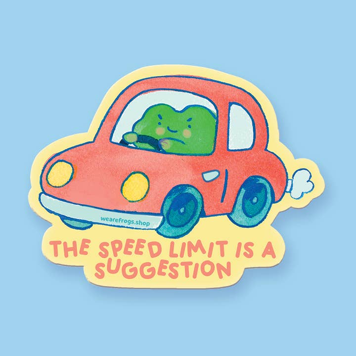 Speed Limit Frog Sticker for wholesale by We Are Frogs