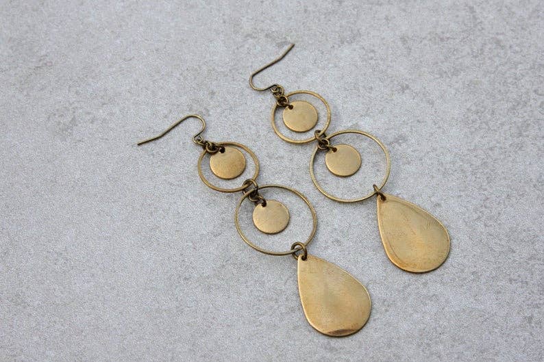 daniAWESOME - Wholesale Dangle Earrings - Brass Teardrop Chandelier Earrings 1
