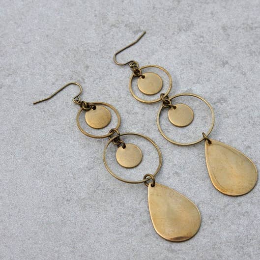 daniAWESOME - Wholesale Dangle Earrings - Brass Teardrop Chandelier Earrings 1
