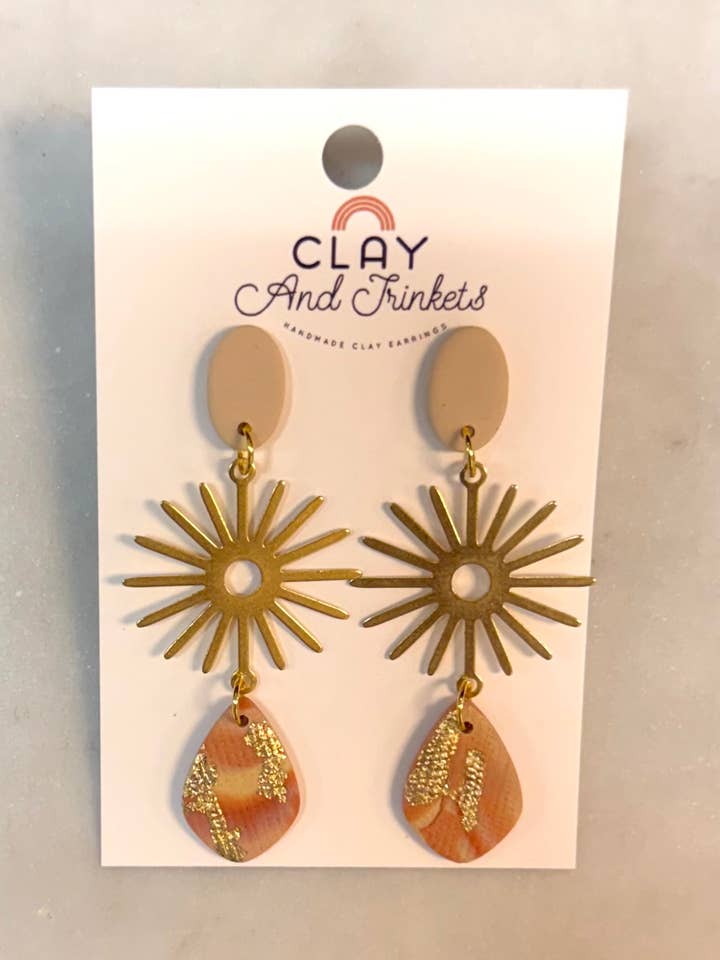 Sunshine Dangle Earrings for wholesale by Clay and Trinkets