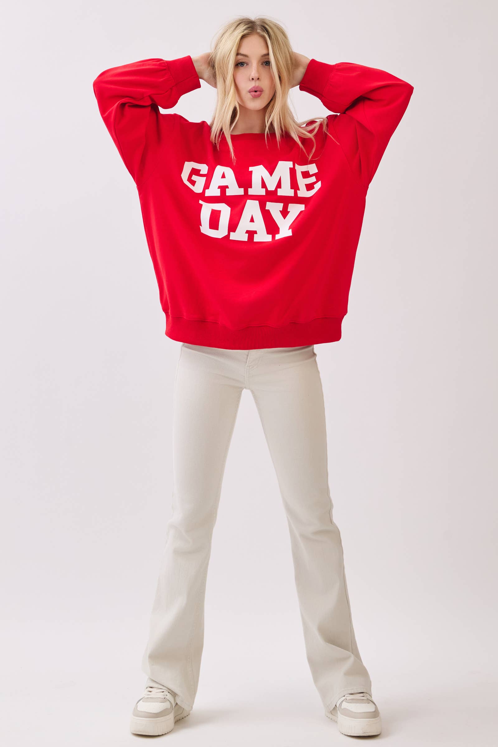 Sewn and Seen - Wholesale Graphic Sweatshirt - Women's - Bold Varsity Game Day Sweatshirt31