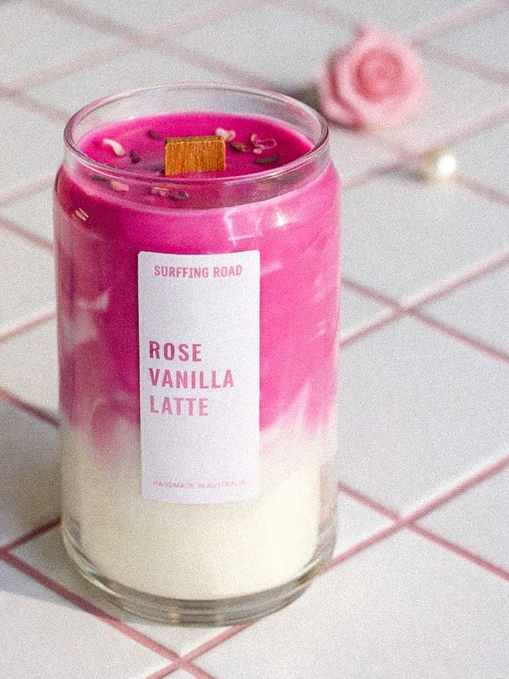 Cocktail Candle – Rose Vanilla Latte for wholesale by Surfing Road