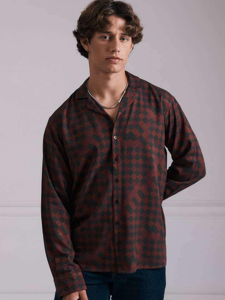 LONG SLEEVE CAMP COLLAR SHIRT for wholesale by HY Official