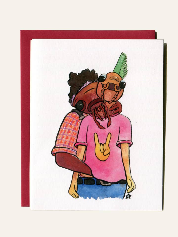 Love Bites - Flea Notecard - Queer Love for wholesale by Darling Illustrations