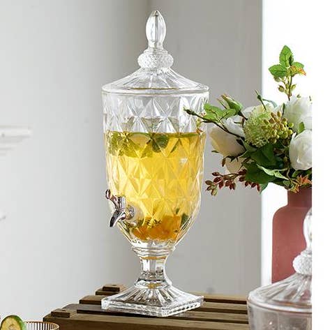 D6.7x19" Crystal Glass Grace Beverage Dispenser for wholesale by A&B Home Group Inc.