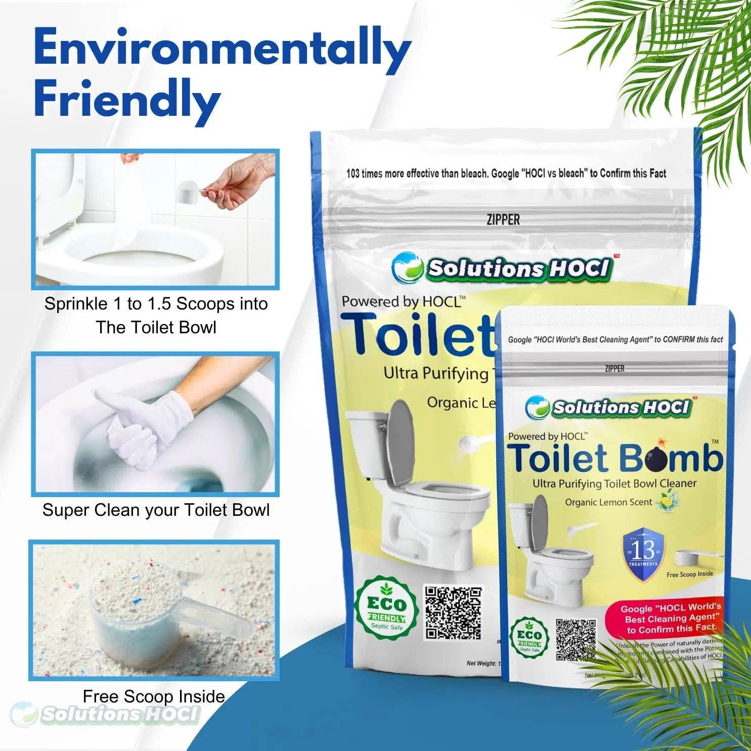 SolutionsHOCL - Vente Nettoyants pour toilettes - Bombe de toilette SolutionShock® - Parfum de citron biologique5