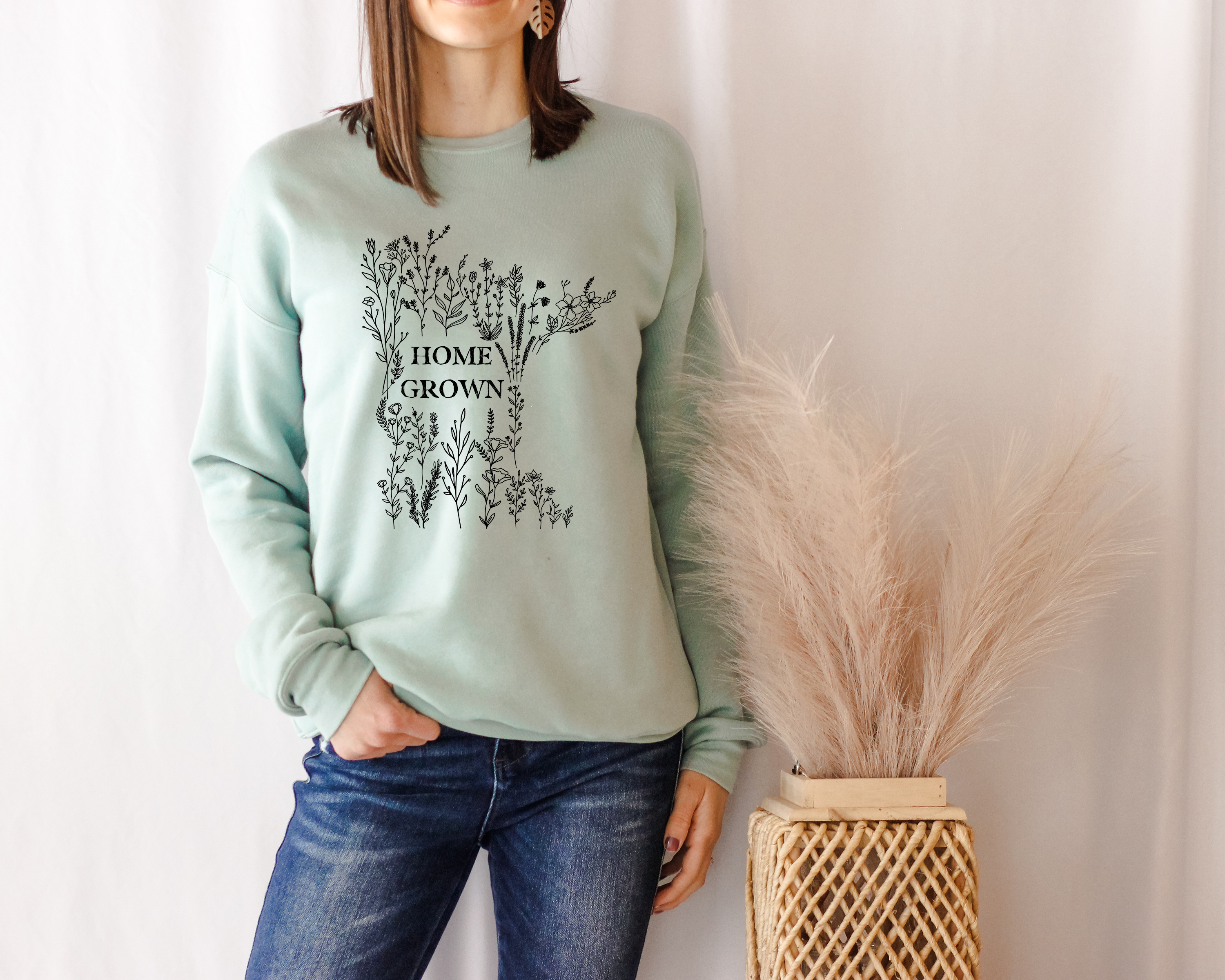 Rosa Mae Co - Vente Sweat-shirt à imprimés – femme - Pull polaire à col rond Bella Canvas Floral Minnesota2