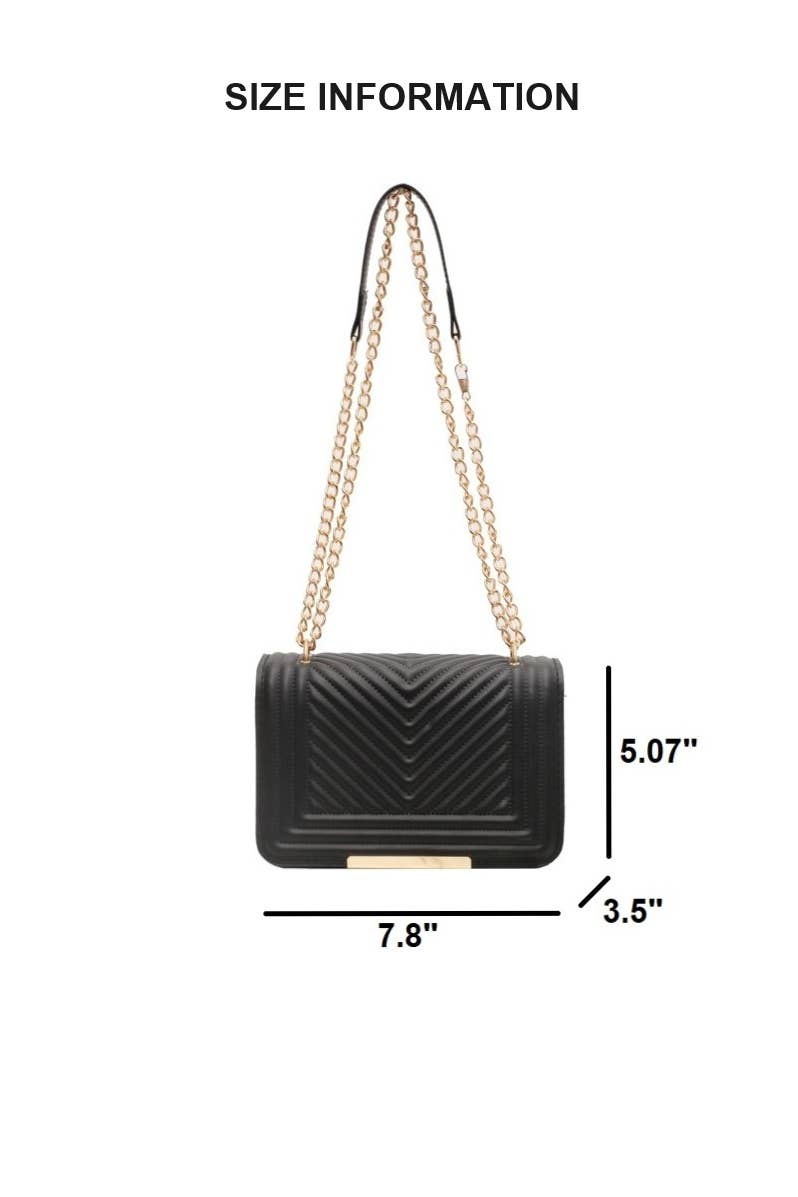 42POPS – wholesale Crossbody bag – Women's – ',,, Vegan Leather Chevron Crossbody Shoulder Flap Bag3