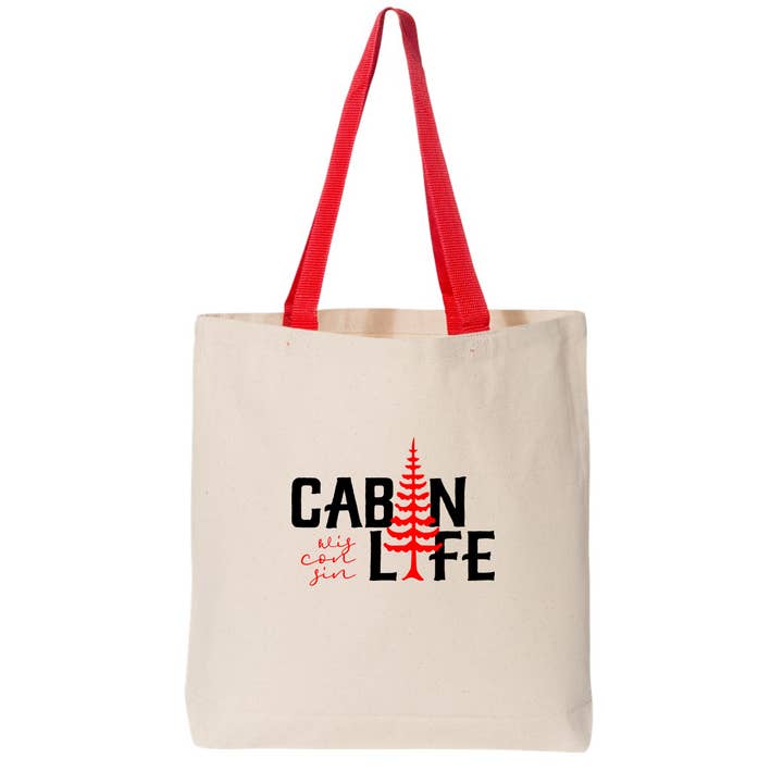 Bolsa de mano Cabin Life Wisconsin | Bolsa de compras de 11 litros para venta al por mayor de Wi-Wear