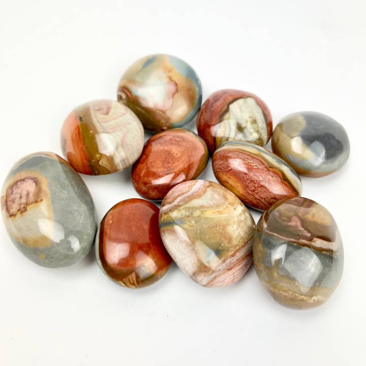 Pelham Grayson Rose – wholesale Spiritual stone/crystal – Polychrome "Desert" Jasper| Palmstone | 30-40mm | Madagascar1