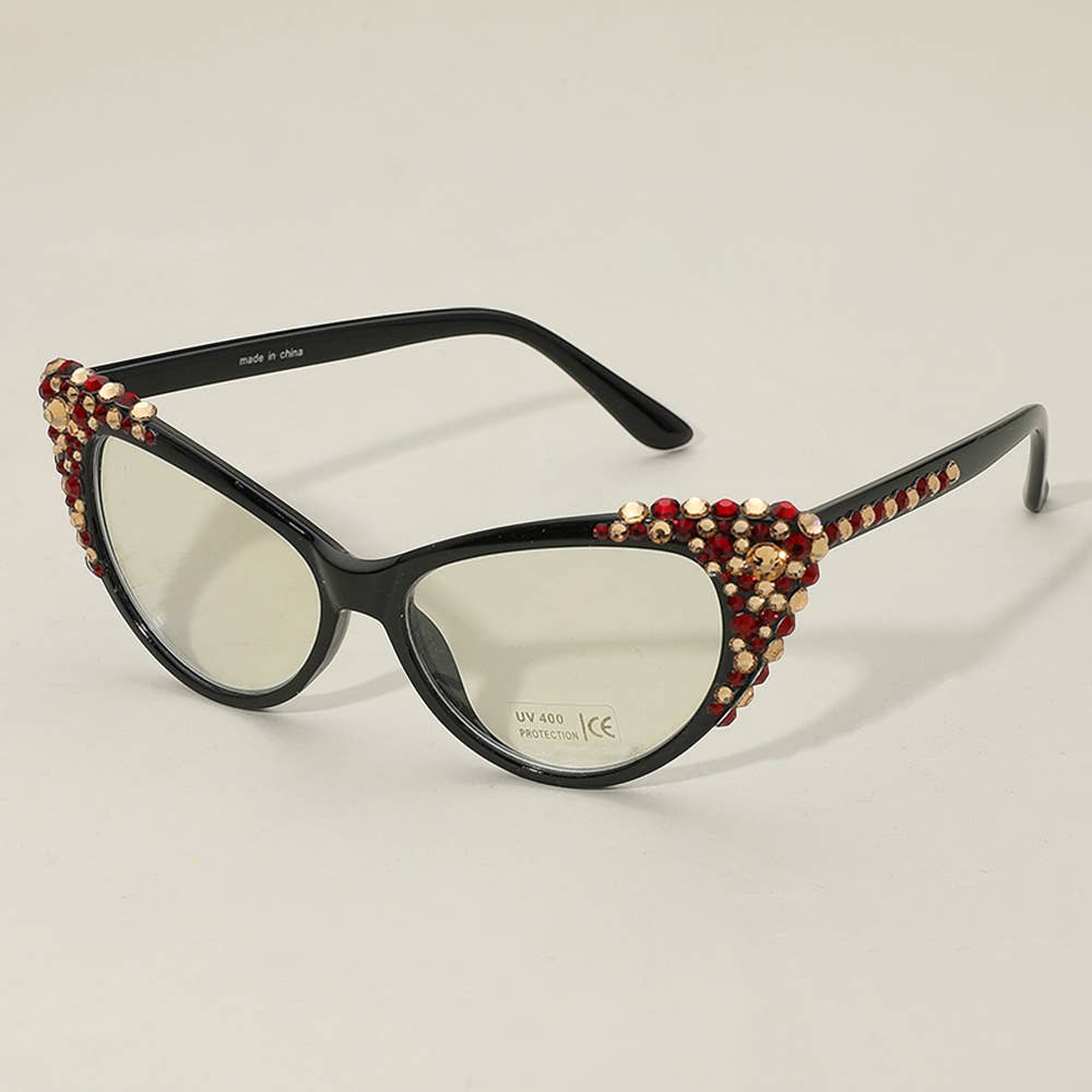 Sensibling Corp. - Wholesale Sunglasses - Women's - Bubbly Austrian Crystal Cat Eye Optical Glasses5