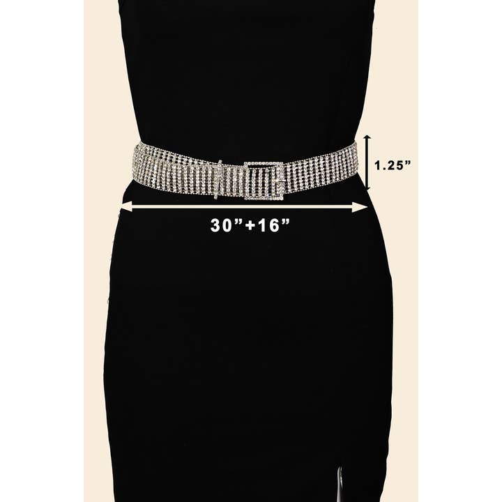 Anarchy Street - Wholesale Belt - Women's - Square Buckle Rhinestone Chain Belt